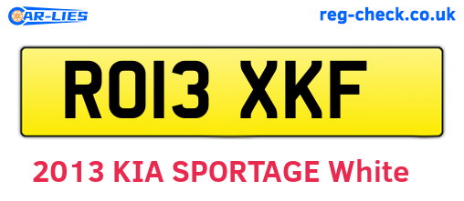 RO13XKF are the vehicle registration plates.