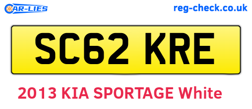 SC62KRE are the vehicle registration plates.