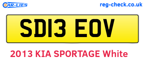 SD13EOV are the vehicle registration plates.