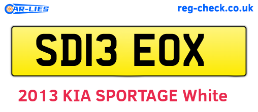 SD13EOX are the vehicle registration plates.
