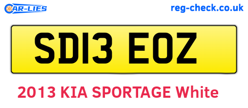 SD13EOZ are the vehicle registration plates.