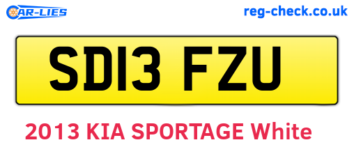 SD13FZU are the vehicle registration plates.