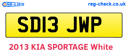 SD13JWP are the vehicle registration plates.