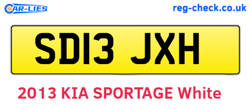 SD13JXH are the vehicle registration plates.