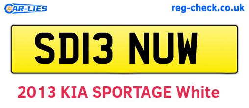 SD13NUW are the vehicle registration plates.