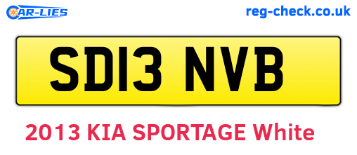 SD13NVB are the vehicle registration plates.