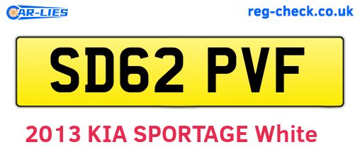 SD62PVF are the vehicle registration plates.
