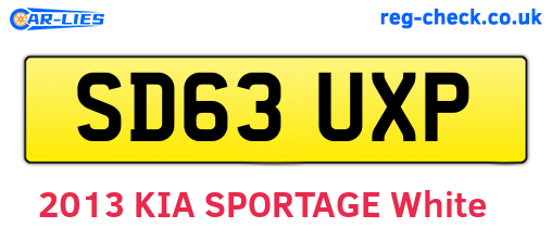 SD63UXP are the vehicle registration plates.