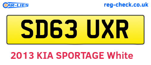 SD63UXR are the vehicle registration plates.