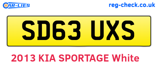 SD63UXS are the vehicle registration plates.