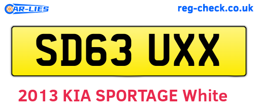 SD63UXX are the vehicle registration plates.