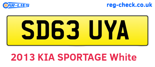SD63UYA are the vehicle registration plates.
