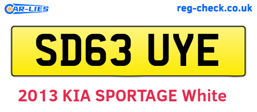 SD63UYE are the vehicle registration plates.
