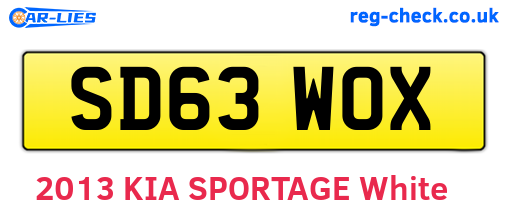 SD63WOX are the vehicle registration plates.