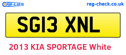 SG13XNL are the vehicle registration plates.