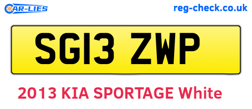 SG13ZWP are the vehicle registration plates.