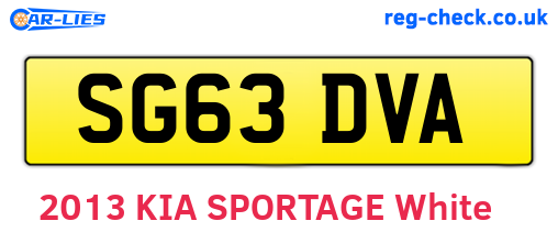SG63DVA are the vehicle registration plates.