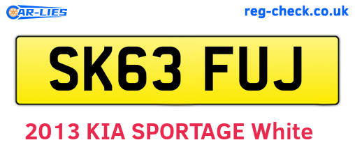 SK63FUJ are the vehicle registration plates.