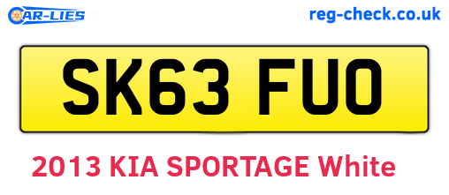 SK63FUO are the vehicle registration plates.