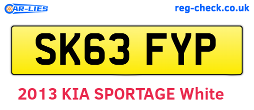 SK63FYP are the vehicle registration plates.