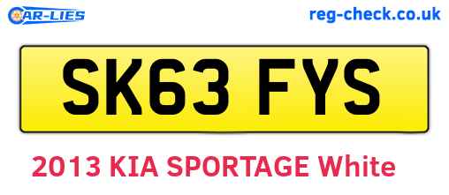 SK63FYS are the vehicle registration plates.