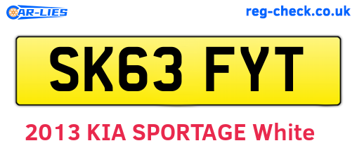SK63FYT are the vehicle registration plates.