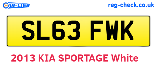 SL63FWK are the vehicle registration plates.