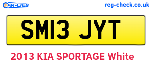SM13JYT are the vehicle registration plates.