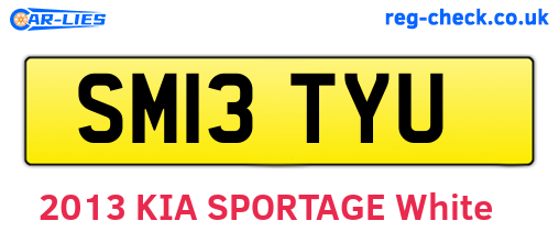 SM13TYU are the vehicle registration plates.