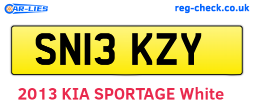 SN13KZY are the vehicle registration plates.