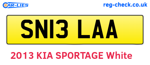 SN13LAA are the vehicle registration plates.