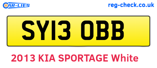 SY13OBB are the vehicle registration plates.