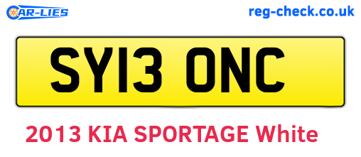 SY13ONC are the vehicle registration plates.
