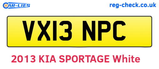 VX13NPC are the vehicle registration plates.