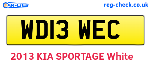WD13WEC are the vehicle registration plates.