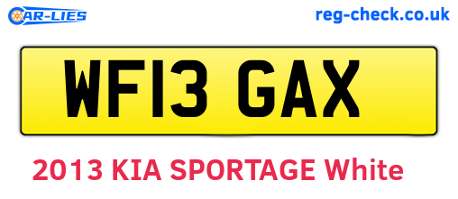 WF13GAX are the vehicle registration plates.