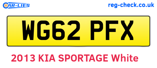 WG62PFX are the vehicle registration plates.