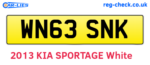 WN63SNK are the vehicle registration plates.