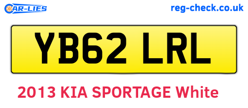YB62LRL are the vehicle registration plates.