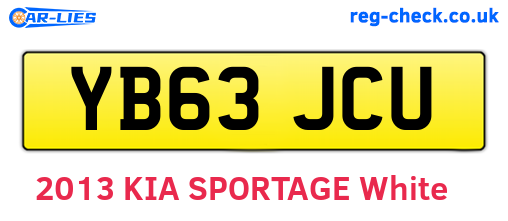 YB63JCU are the vehicle registration plates.