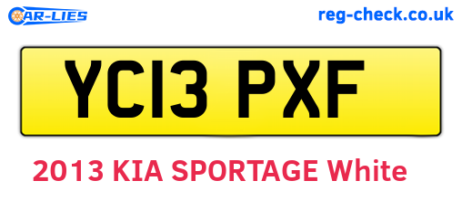 YC13PXF are the vehicle registration plates.