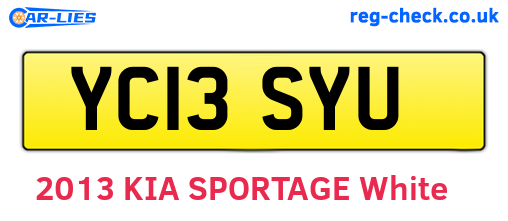 YC13SYU are the vehicle registration plates.