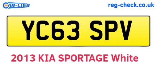 YC63SPV are the vehicle registration plates.