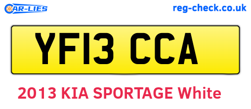 YF13CCA are the vehicle registration plates.