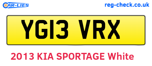 YG13VRX are the vehicle registration plates.