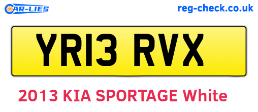 YR13RVX are the vehicle registration plates.