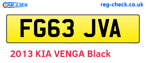 FG63JVA are the vehicle registration plates.
