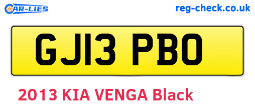 GJ13PBO are the vehicle registration plates.