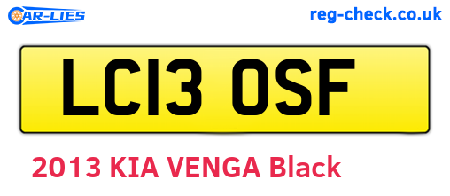 LC13OSF are the vehicle registration plates.
