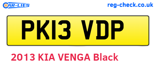 PK13VDP are the vehicle registration plates.